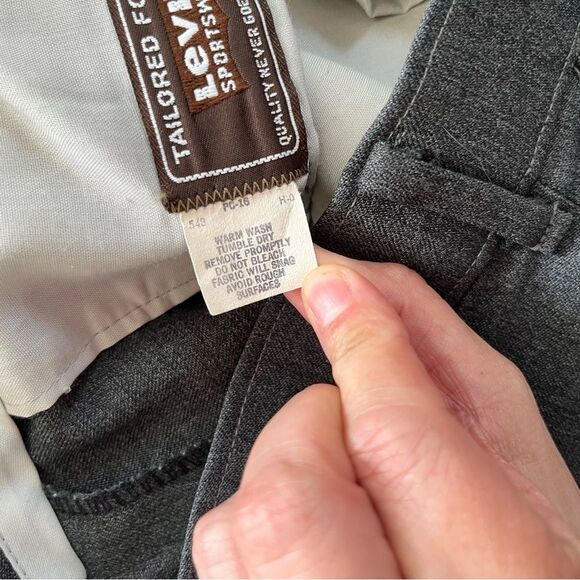 Levi's Vintage 70's/80's Dark Grey Action Slacks Flat Front Dress Pants - Picture 7 of 13